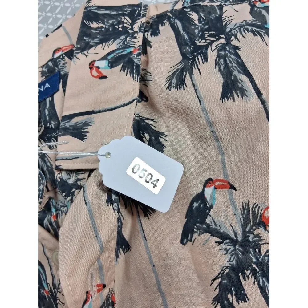 Tropical summer vibes Arizona Jean camp shirt mens size medium Beachy vacation - Picture 9 of 9